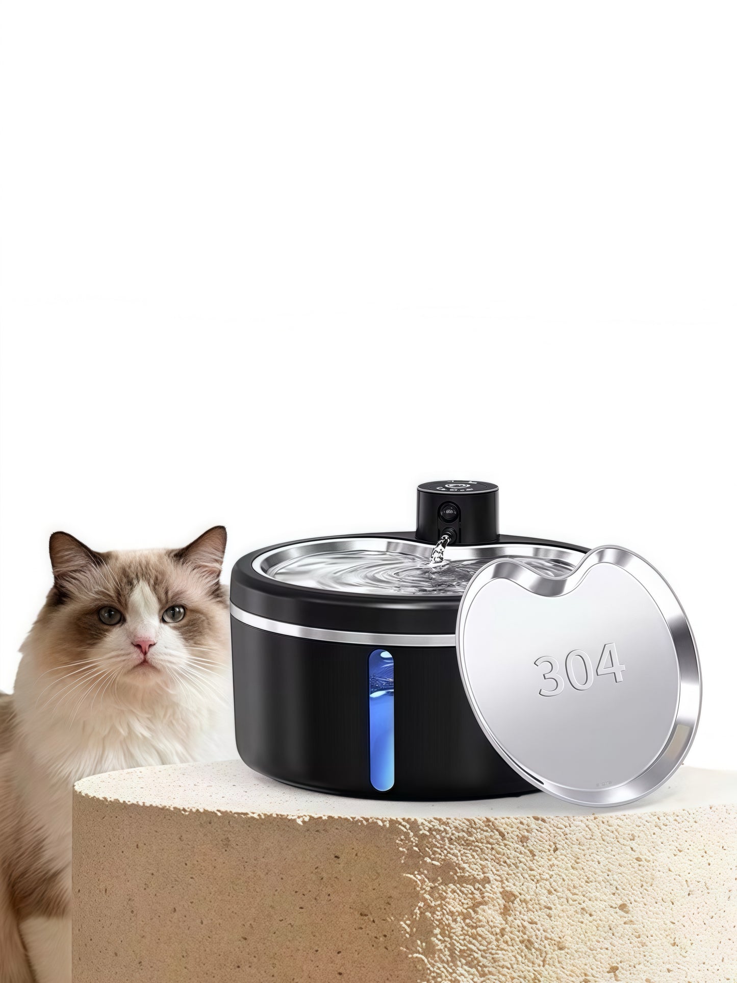 IntelliFlow Pro — 3L Wireless Stainless Steel Pet Fountain