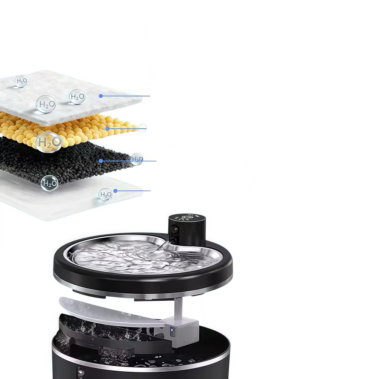 IntelliFlow Pro — 3L Wireless Stainless Steel Pet Fountain