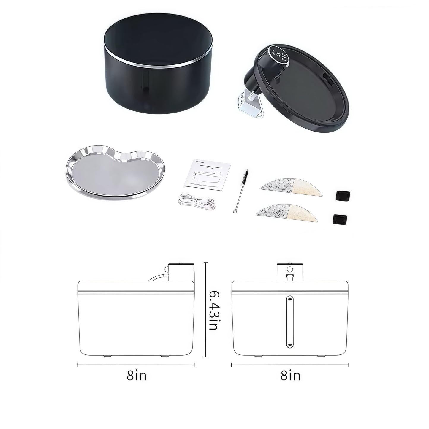 IntelliFlow Pro — 3L Wireless Stainless Steel Pet Fountain